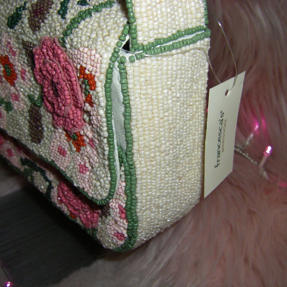 India Boutique Pink Floral Beaded Shoulder Bag - Picture 5 of 15